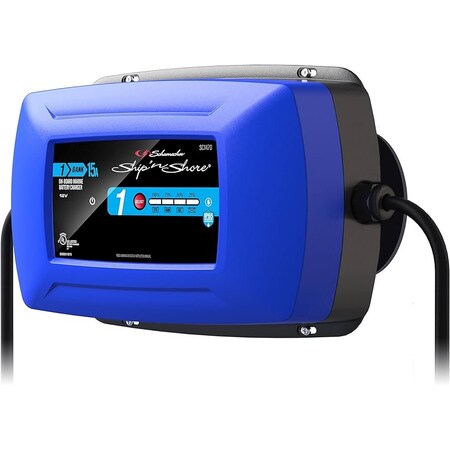 Schumacher Electric 15A 12V On-Board Marine Battery Charger Fully Automatic Water Resistant SC1470